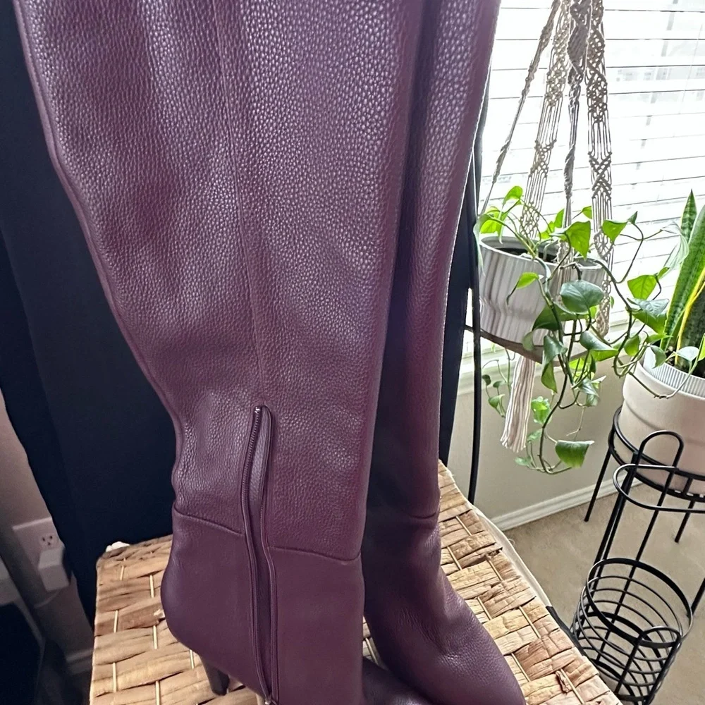 Sam Edelman Over the Knee Burgundy soft leather Boots - Picture 2 of 3